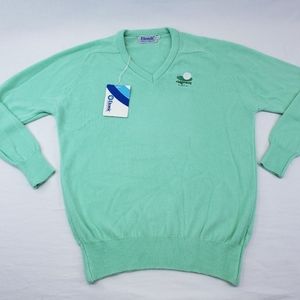 NWT Vtg ETONIC Golf Sweater Sea Foam Green RIDGEWAY Lightweight Pullover LARGE